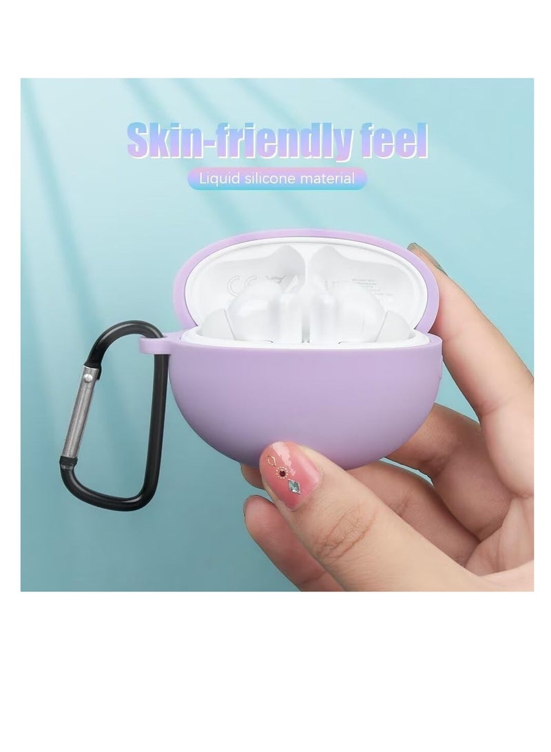 Silicone Case for Huawei Freebuds 6i  , Slim Shockproof Anti-Scratch Protective Cover with Carabiner No Odor (Black, Huawei Freebuds 6i) - Image 2