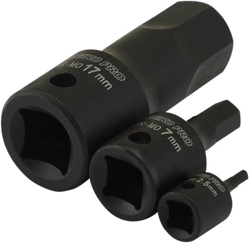 NEIKO 01141B Allen-Bit Socket Set, Metric Socket Set, 2.5 mm to 19 mm, 1/4-Inch, 3/8-Inch, and 1/2-Inch Drive, CrMo Steel, Impact-Grade, 14-Piece Set - Image 4