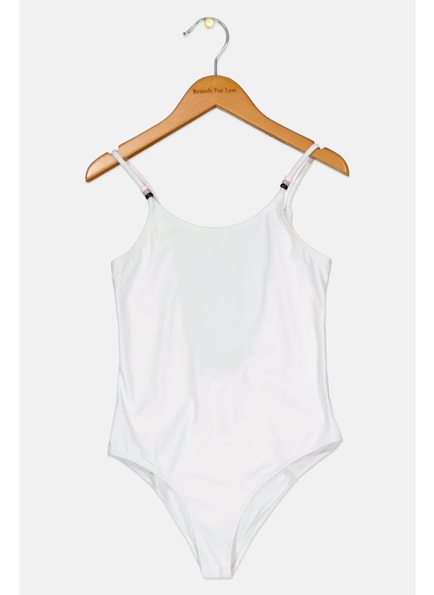 Sundek - Kids Girl Brand Logo One Piece Swimsuit, White - Image 1