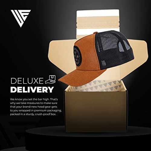 Urban Effort Tucker Hats for Men - Mesh Back Cap Women Baseball Hat 5-Panel-Great Baseball Snapback Closure (Brown) - Image 5
