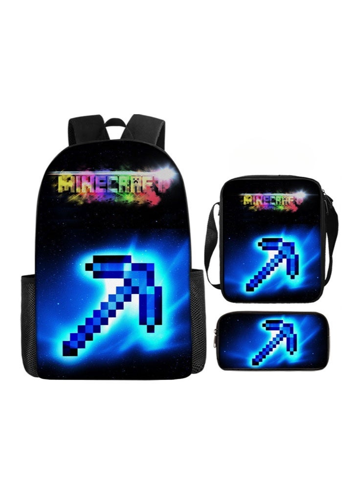 MINECRAFT The new Minecraft backpack, pencil case, satchel, three-piece suit, men's and women's leisure sports travel backpack, student school backpack - Image 1