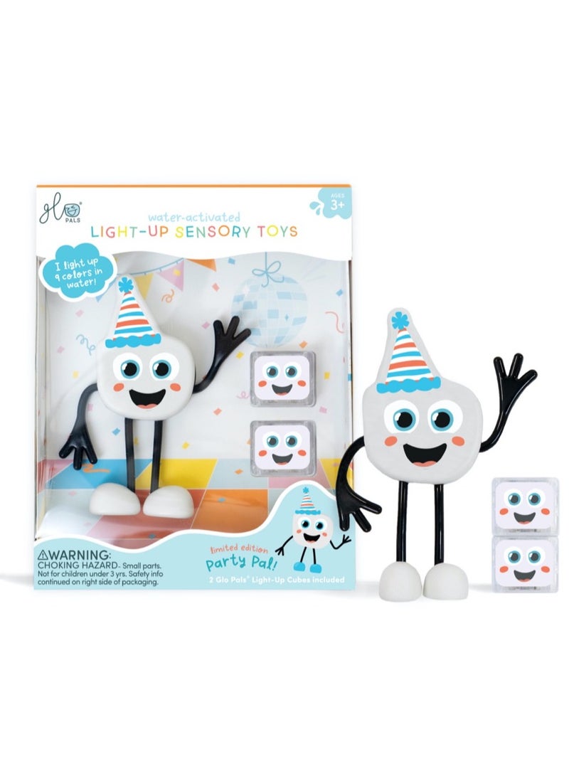 Glo Pals Bath Toys Character & Water-Activated Light-Up Cubes - Sensory Toys for Girls & Boys - Sami + 2 White Cubes - Image 1