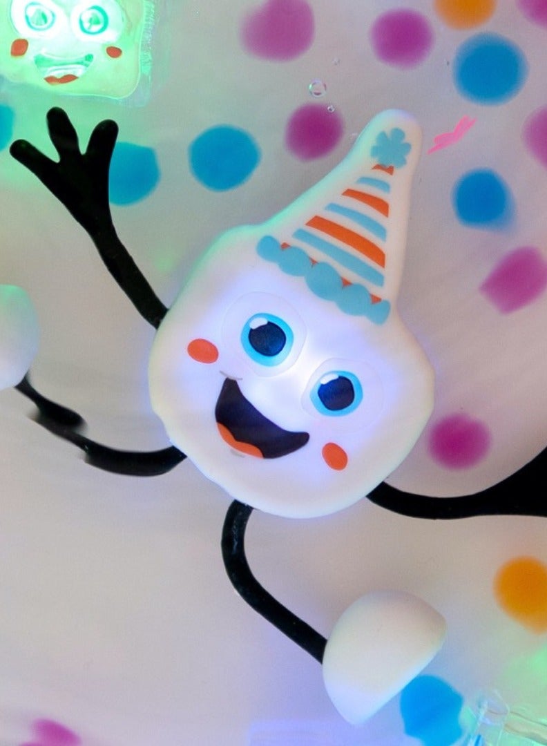 Glo Pals Bath Toys Character & Water-Activated Light-Up Cubes - Sensory Toys for Girls & Boys - Sami + 2 White Cubes - Image 4