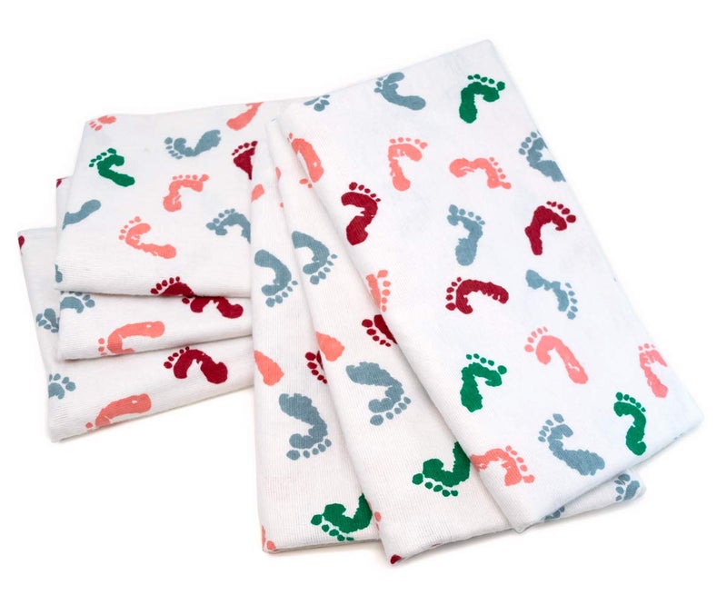 pill thing Baby Hospital Nursery Receiving Swaddling Blankets for Newborn Babies - Breathable 100% Cotton - Durable Hospital Quality - Generous Size (Baby Feet, 6 Pack) Kuddle Up - Image 2