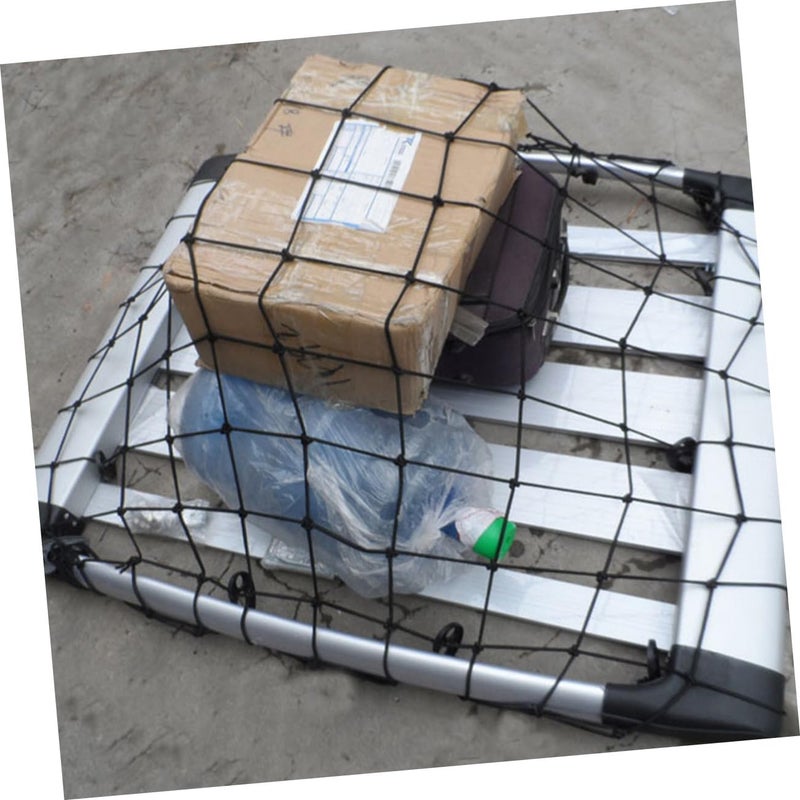 Luxshiny 1Pc Elastic Car Roof Cargo Net Organizer Durable Material for Secure Luggage Storage Lightweight Sturdy Design for Camping Travel Keeps Items Place Black - Image 4