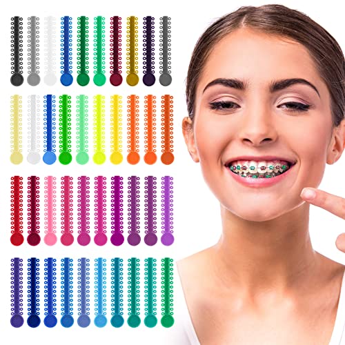 Annhua Orthodontic Ligature Ties Braces Color Bands 1040 PCS, Annhua ​Dental Orthodontic Elastomeric O-Rings Braces Rubber Bands for Braces Brackets - Image 1