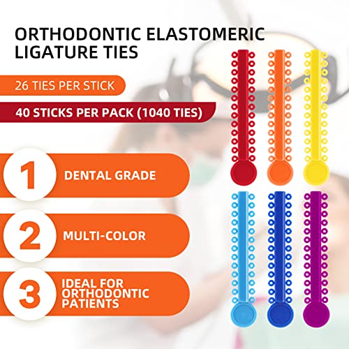Annhua Orthodontic Ligature Ties Braces Color Bands 1040 PCS, Annhua ​Dental Orthodontic Elastomeric O-Rings Braces Rubber Bands for Braces Brackets - Image 5