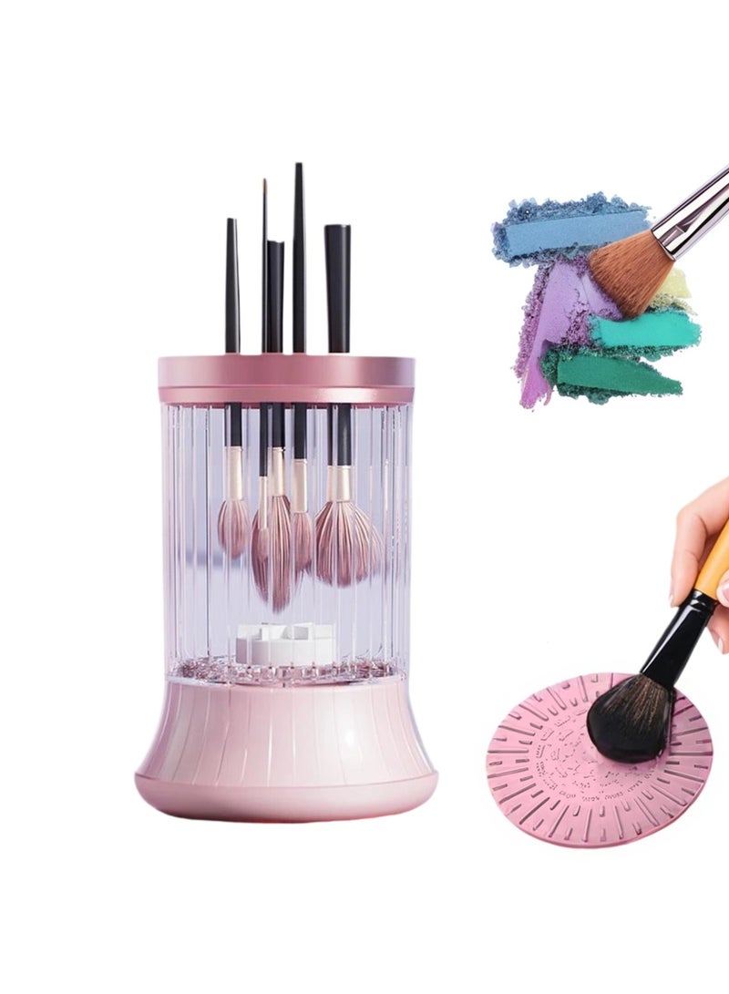 منظف فرشات مكياج كهربائي محمول القابل للشحن Spinner تلقائي مع تشغيل بضغطة واحدة لجميع أحجام فرشات مكياج الجمال - Image 1