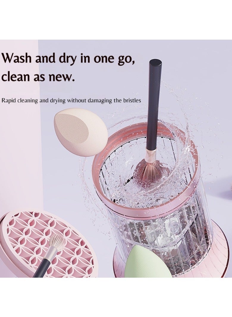 منظف فرشات مكياج كهربائي محمول القابل للشحن Spinner تلقائي مع تشغيل بضغطة واحدة لجميع أحجام فرشات مكياج الجمال - Image 4