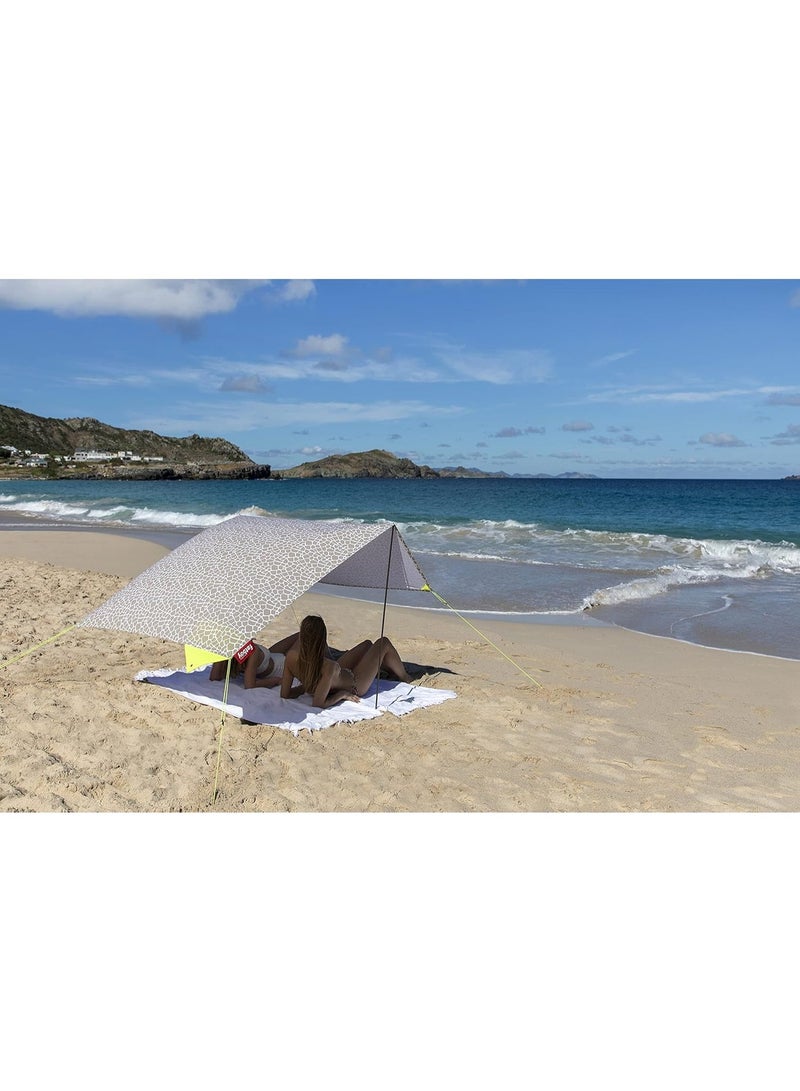 Fatboy Miasun Beach Tent | 3 m² of shade | Fits 2 adults and 2 kids | cotton fabric with aluminum poles and ground pegs | Lightweight and compact | 330x190x140 cm - Comporta - Image 1