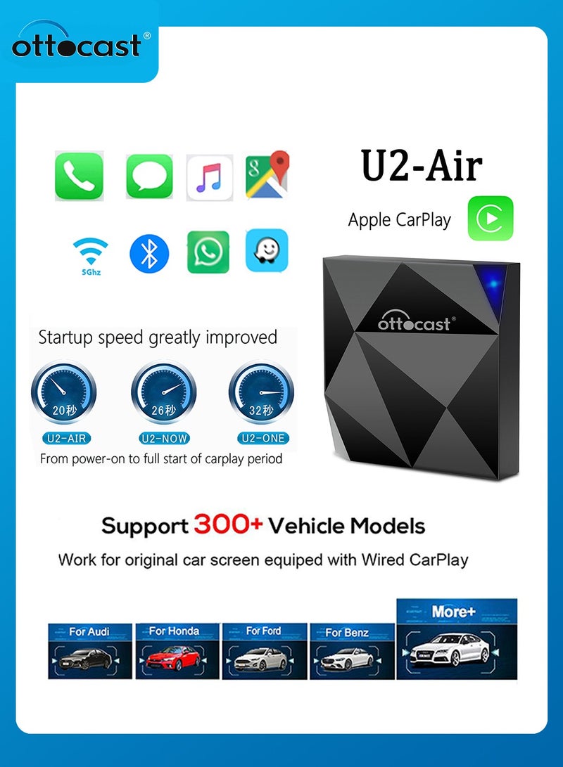 OTTOCAST U2 Air Wireless CarPlay Adapter CarPlay Dongle Activator Bluetooth USB Multimdia Player for Audi Toyota Volkswagen