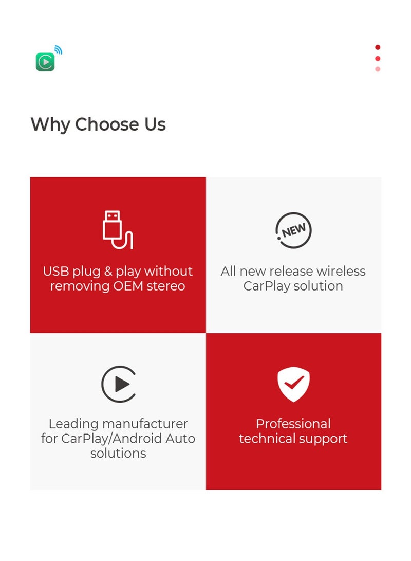 OTTOCAST U2 Air Wireless CarPlay Adapter CarPlay Dongle Activator Bluetooth USB Multimdia Player for Audi Toyota Volkswagen