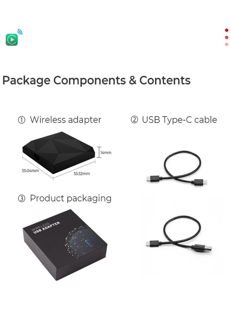 OTTOCAST U2 Air Wireless CarPlay Adapter CarPlay Dongle Activator Bluetooth USB Multimdia Player for Audi Toyota Volkswagen