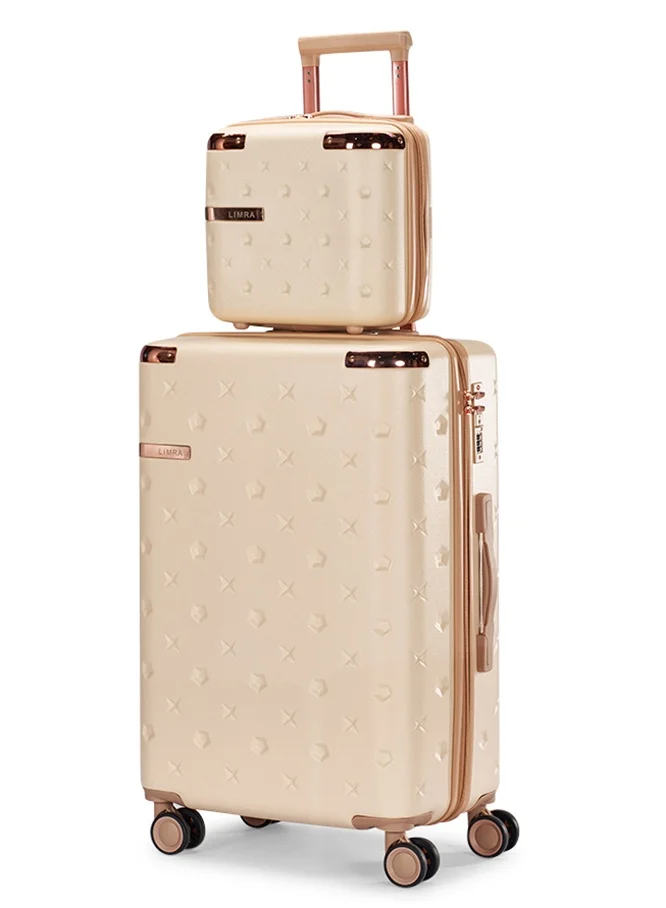 Limra Luggage set 4 pieces travel Bags with a distinctive design from limra Beige/Gold