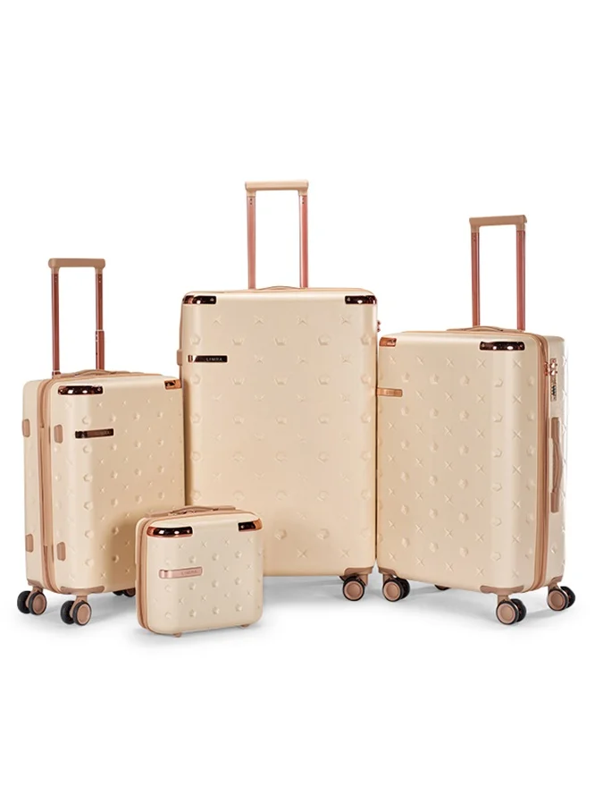 Limra Luggage set 4 pieces travel Bags with a distinctive design from limra Beige/Gold