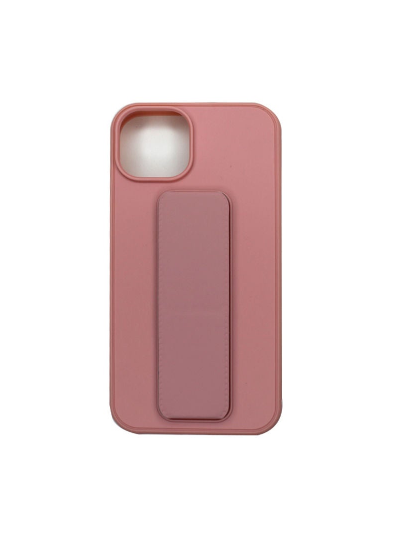 Theodor Fully Covered With Finger Grip Stand Holder Anti Slip Shockproof Protective Case Cover For Apple iPhone 14 Pink 