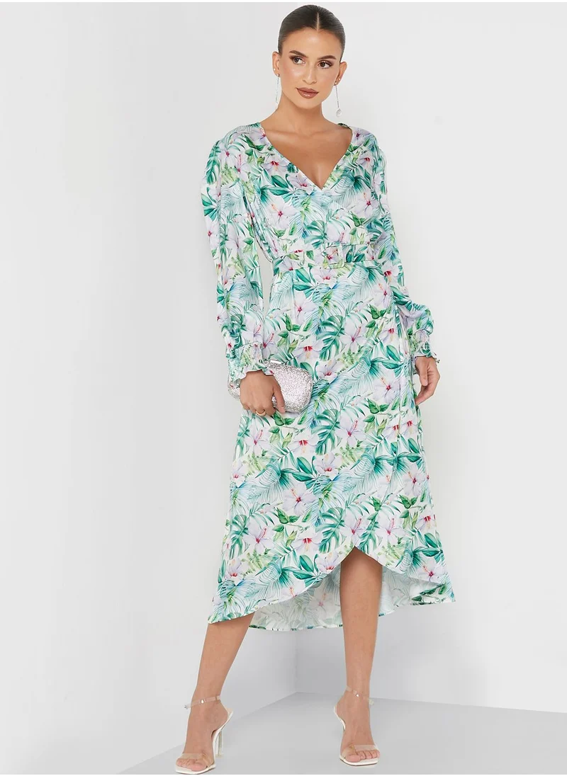 Raishma Belted Wrap Dress