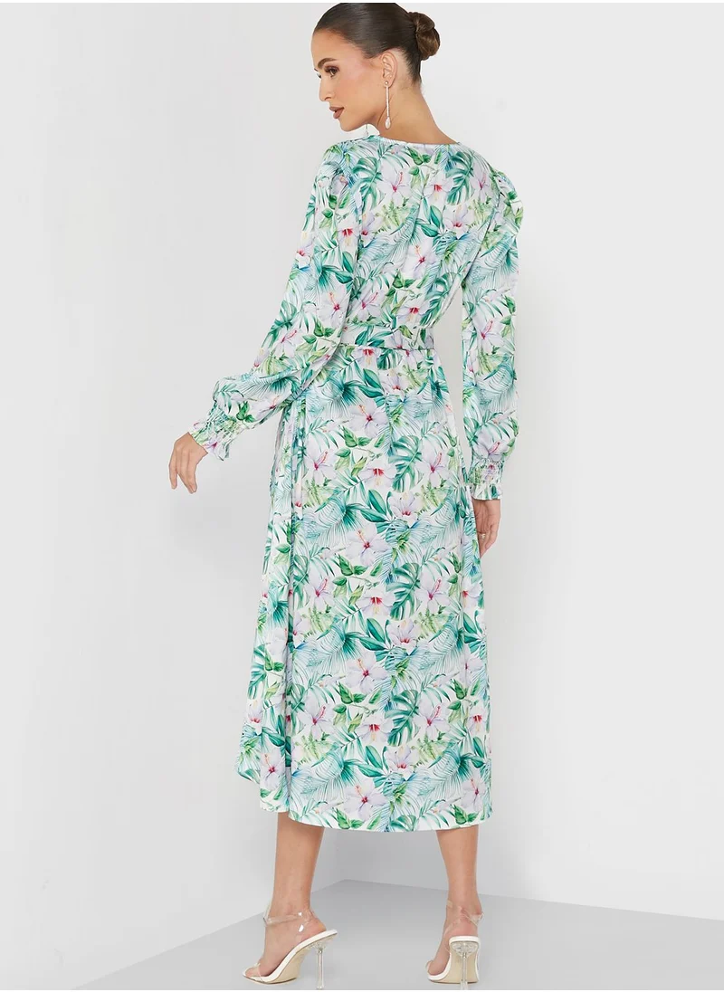 Raishma Belted Wrap Dress