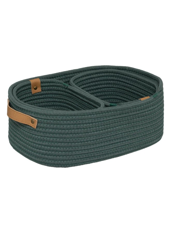 Five Simply Smart 3-Piece Duo Bathroom Basket Ficus Green and Brown 12 x 25 x 35 cm 204911B - Image 2