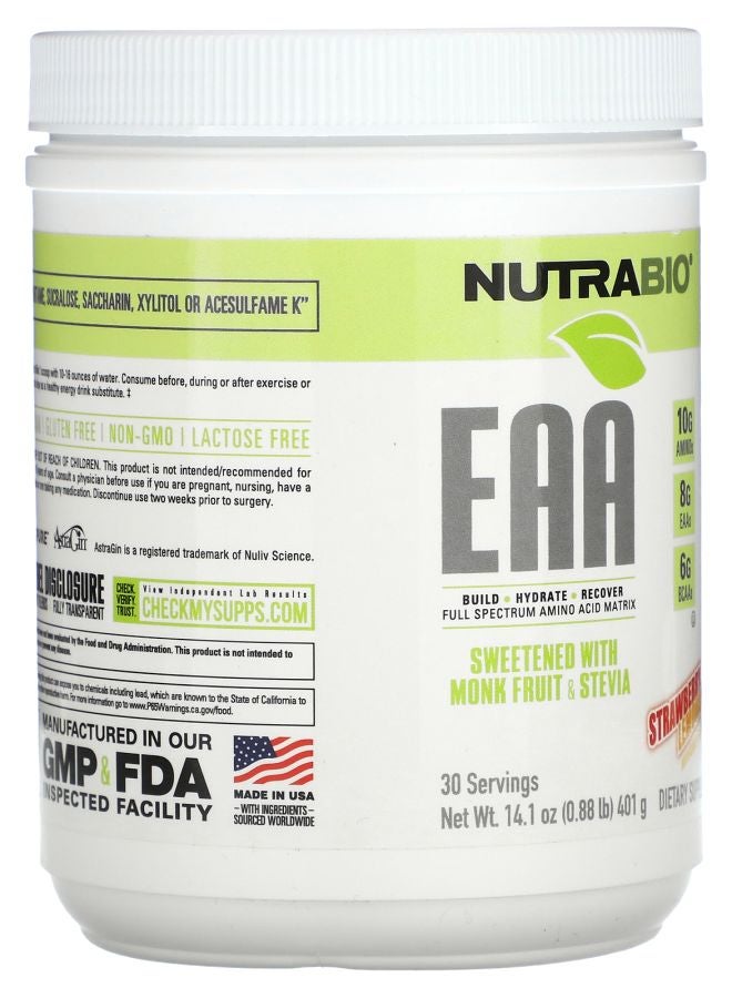 NutraBio EAA Strawberry Lemonade 0.88 lb (401 g) - Image 2