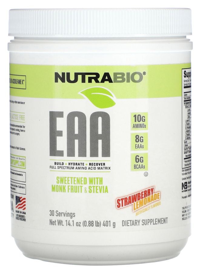 NutraBio EAA Strawberry Lemonade 0.88 lb (401 g) - Image 1