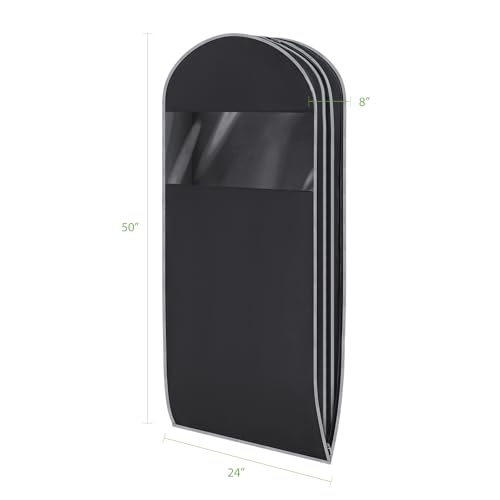 KEEGH Space Saving Hanging Garment Bag with Self Compression Zipper 50 Inch, Compression Garment Bags for Hanging Clothes with Clear Window, Suit Bags for Closet Storage (2 Pack) - Image 2