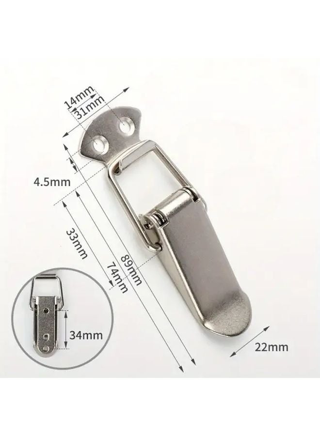 6pcs Stainless Steel Tension Lock Cabinet Boxes Spring Loaded Latch Catch Toggle Hasp Sliding Tool Parts - Image 1