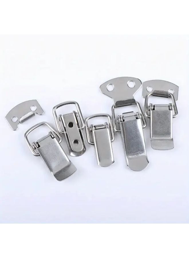 6pcs Stainless Steel Tension Lock Cabinet Boxes Spring Loaded Latch Catch Toggle Hasp Sliding Tool Parts - Image 4