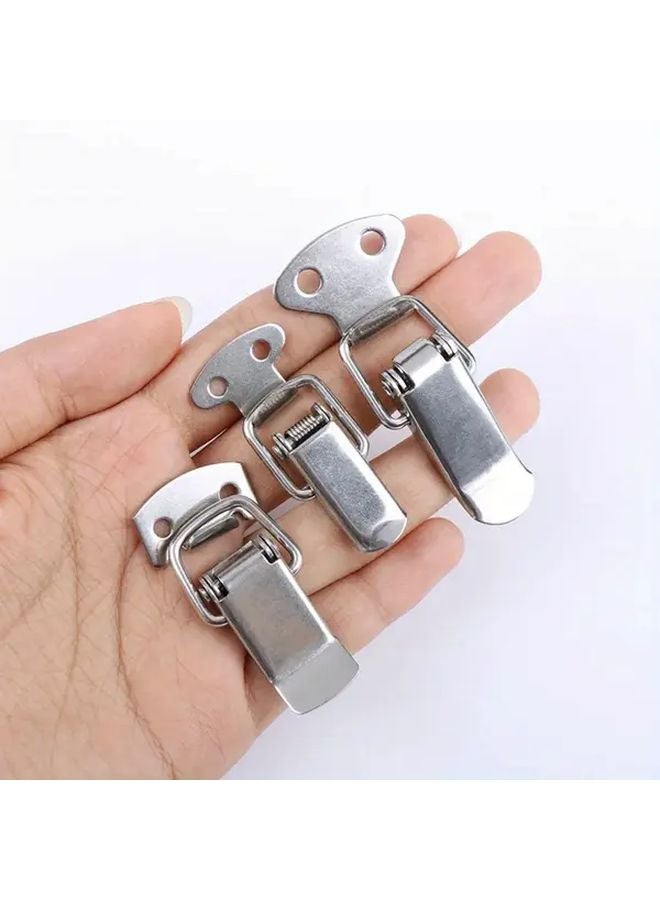6pcs Stainless Steel Tension Lock Cabinet Boxes Spring Loaded Latch Catch Toggle Hasp Sliding Tool Parts - Image 3