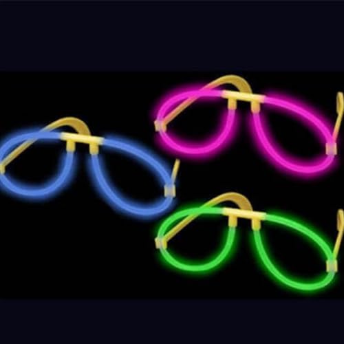 Wanna Party Glow in the Dark Glasses - Bendable Glow Eyeglasses Party Glasses for Adults & Kids with Connectors - DIY Glow Glasses - Image 1