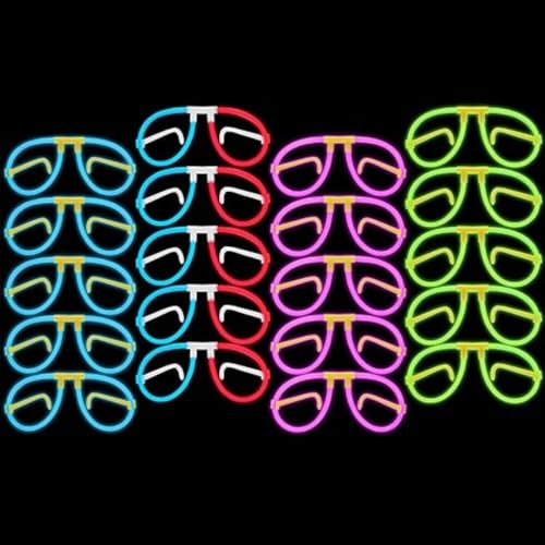 Wanna Party Glow in the Dark Glasses - Bendable Glow Eyeglasses Party Glasses for Adults & Kids with Connectors - DIY Glow Glasses - Image 5