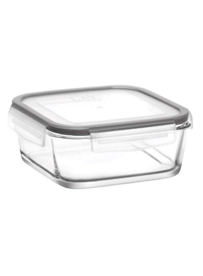 لاف حاوية طعام زجاجية مربعة بغطاء باللون الرمادي/شفاف سعة 1150 مل - Image 2