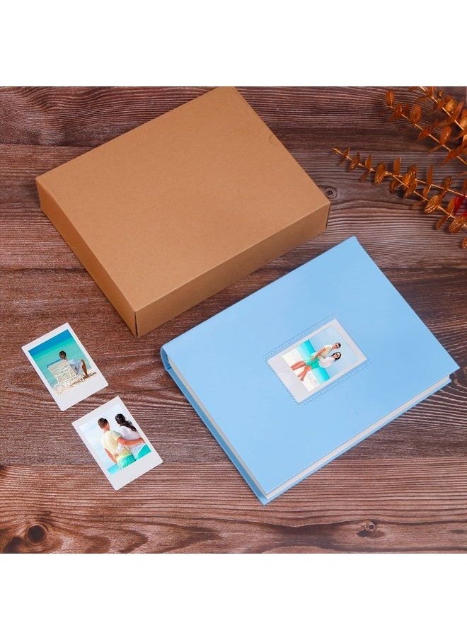 Ruibytree - 128 Pocket Photo Album with Writing Space, Front Window, Polaroid 2x3 Inch Photo Albums Compatible with Fujifilm Instax Mini 12 11 9 8 40, Polaroid 300, HP Sprocket, K-Pop Photocards (Blue) - Image 1