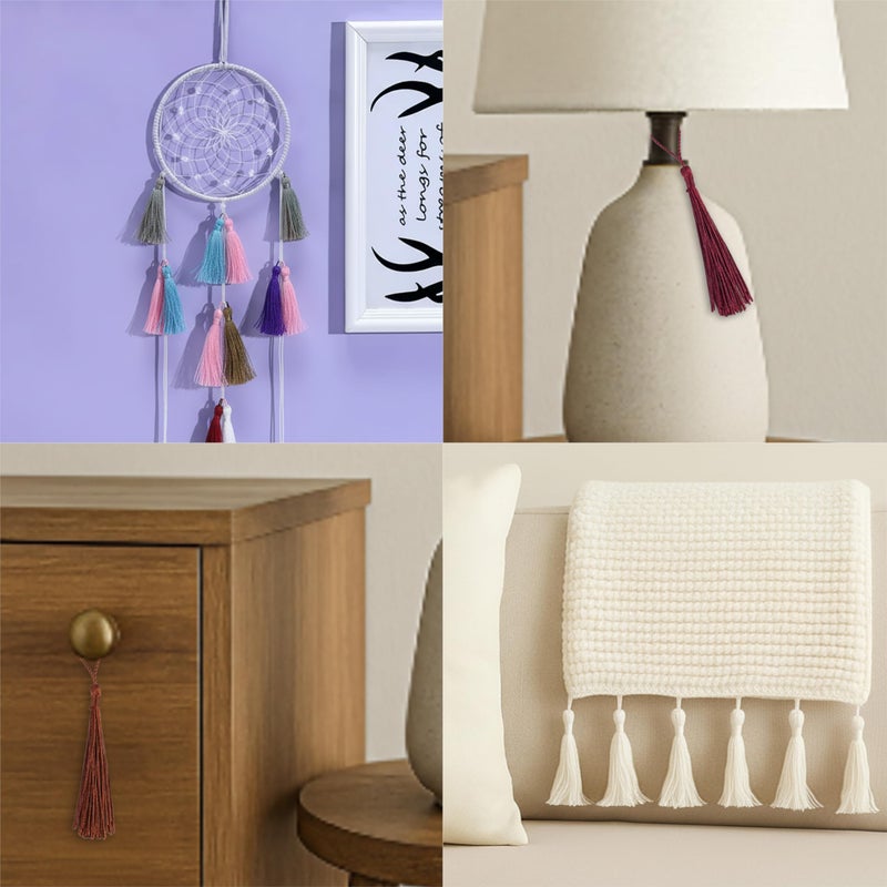 WACANTIC 200 PCS Bookmark Tassels Bulk, 20 Colors Mini Silk Tassels for Crafts, 5" Bookmarks Tassel with Loop, Small Tassel for Bookmarks, Keychains, Jewelry DIY, Graduation Caps â€“ 10 of Each Color - Image 4