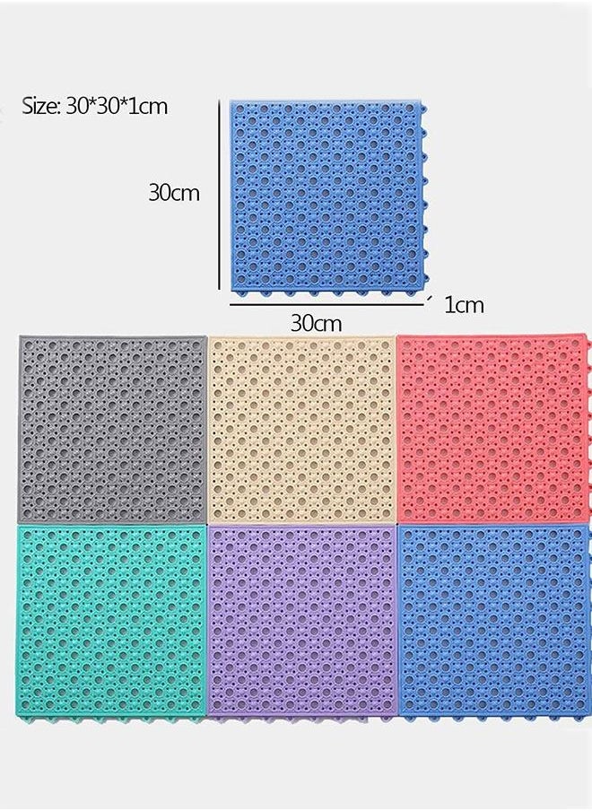 Generic - Interlocking Bathroom Floor Mats,12 PCS Non Slip Shower Mat with Drain Holes Kitchen Bathroom Toilet Drain Pool Patio Wet Area Drainage Tile - Image 1
