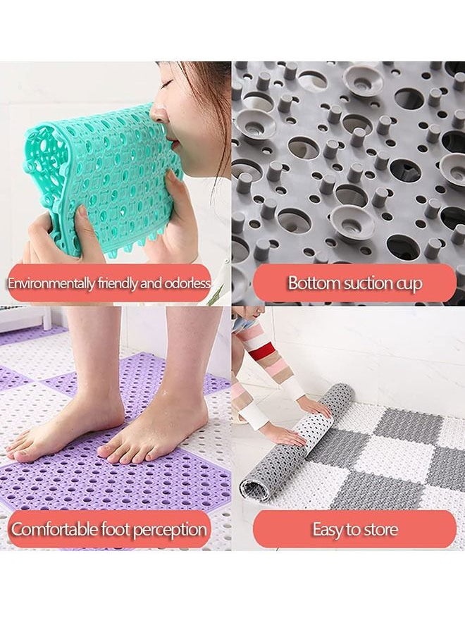 Generic - Interlocking Bathroom Floor Mats,12 PCS Non Slip Shower Mat with Drain Holes Kitchen Bathroom Toilet Drain Pool Patio Wet Area Drainage Tile - Image 1