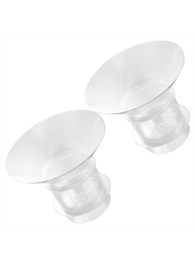 Smarbore 2PCS Flange Insert 19mm Compatible with Medela/Spectra/Willow/TSRETE/Momcozy S9/S12/S9Pro/S12Pro Breastpump 24mm Shields, Reduce 24mm Nipple Tunnel Down to Correct Size, Pump Parts Replace - Image 1