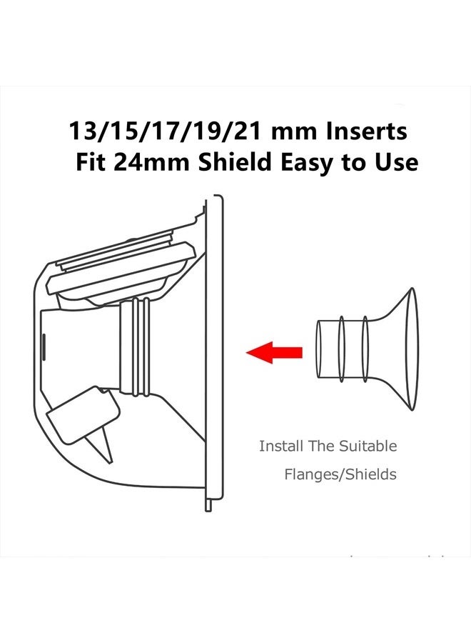 Smarbore 2PCS Flange Insert 19mm Compatible with Medela/Spectra/Willow/TSRETE/Momcozy S9/S12/S9Pro/S12Pro Breastpump 24mm Shields, Reduce 24mm Nipple Tunnel Down to Correct Size, Pump Parts Replace - Image 3