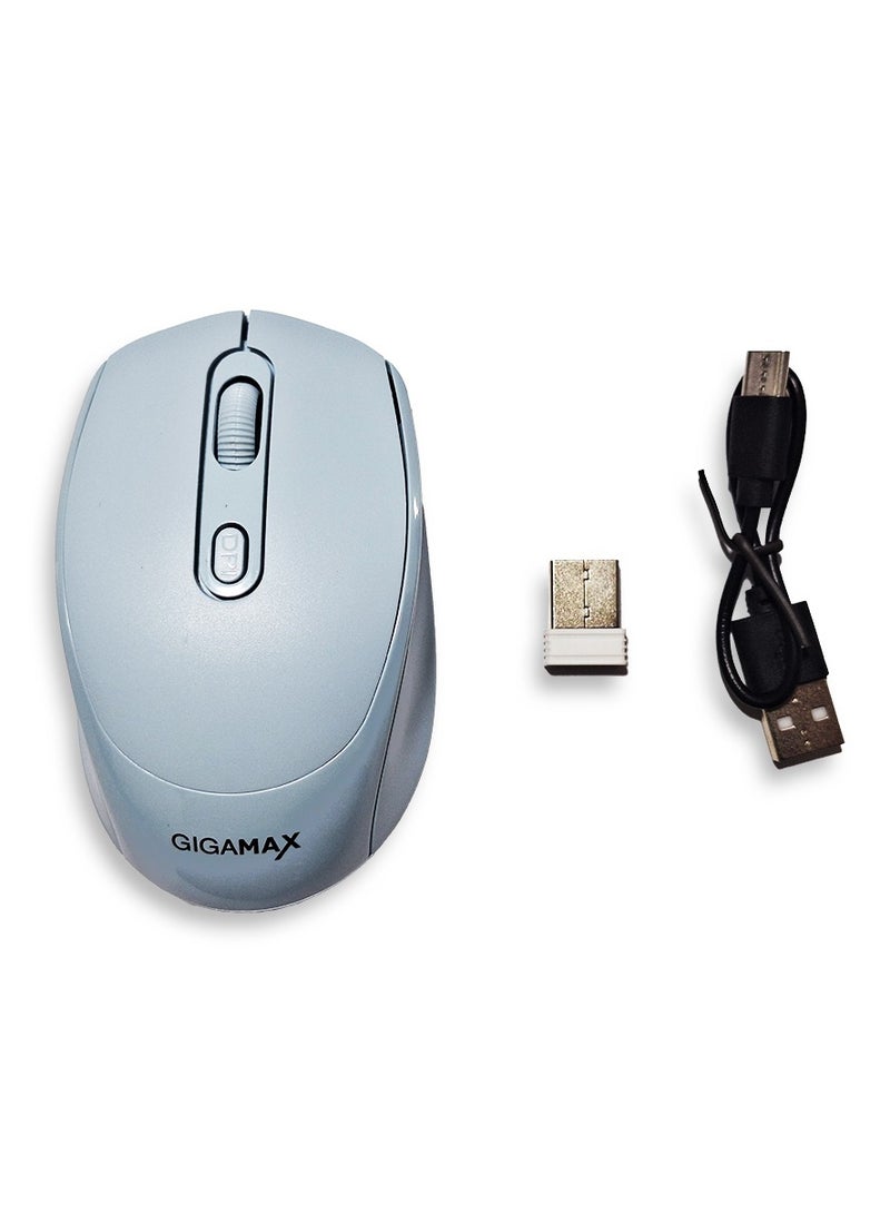 جيجاماكس ماوس مكتب لاسلكي، G-1400، ماوس وظيفي سلكي/لاسلكي 1600 نقطة في البوصة مع 3 أوضاع اتصال، بلوتوث و2.4 جيجا لاسلكي، 4 أزرار ماكرو، سعة بطارية طويلة الأمد قابلة لإعادة الشحن للكمبيوتر الشخصي/Mac/الكمبيوتر المحمول المستخدم في المنزل والمكتب، أزرق - Image 3