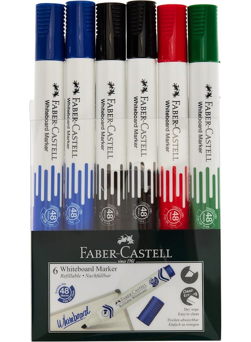 FABER-CASTELL 6-Piece Dry Erase Whiteboard Eraser Chisel Tip Multicolour  - Image 3