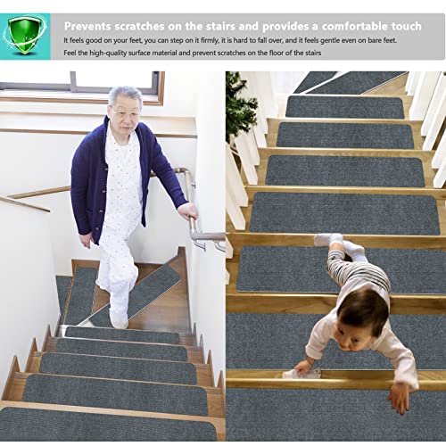 JAYFAN Stair Treads for Wooden Steps Indoor Stair Treads Rugs Anti Slip Carpet for Stairs Runner Non Slip Carpet Mat Rugs kit for Elder and Kids - Image 5