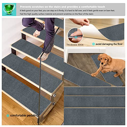 JAYFAN Stair Treads for Wooden Steps Indoor Stair Treads Rugs Anti Slip Carpet for Stairs Runner Non Slip Carpet Mat Rugs kit for Elder and Kids - Image 3
