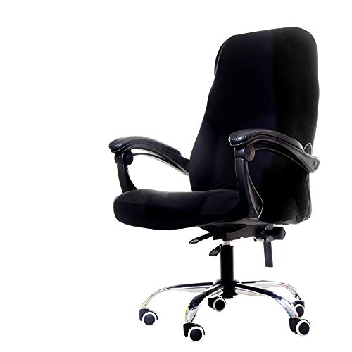 Deisy Dee Computer Office Chair Covers for Stretch Universal Rotating Chair Desk Chairs ONLY Chair Covers (Black, Medium) - Image 1