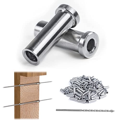 Muzata 120PCS Stainless Steel T316 Protective Sleeves Cable Railing Kit Hardware Cable Railing Protector Sleeve for 1/8" Wire Rope Wood Posts CR13 - Image 1
