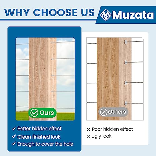 Muzata 120PCS Stainless Steel T316 Protective Sleeves Cable Railing Kit Hardware Cable Railing Protector Sleeve for 1/8" Wire Rope Wood Posts CR13 - Image 3