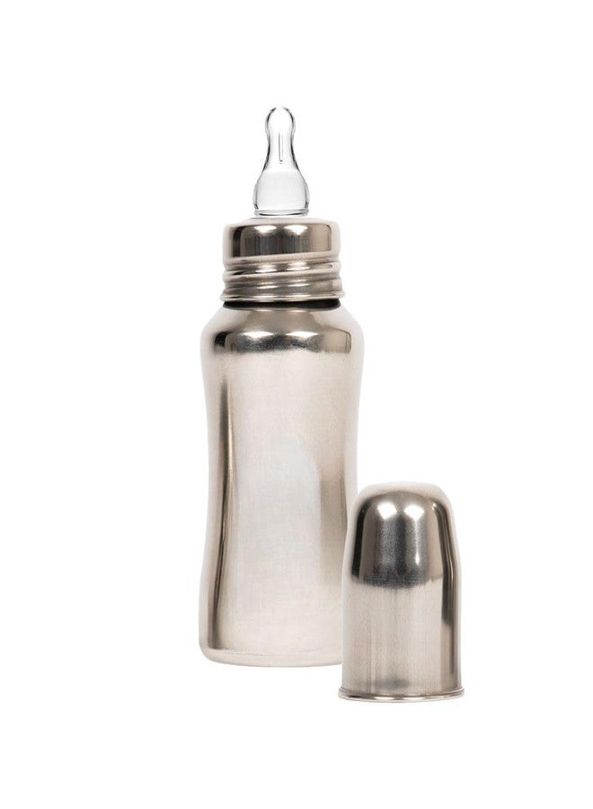 VOIK Premium Stainless Steel Baby Feeding Bottle | 140ml | BPA-Free | Anti-Colic | Leak-Proof | Safe for Newborns | Durable & Easy to Clean | Silver - Image 2