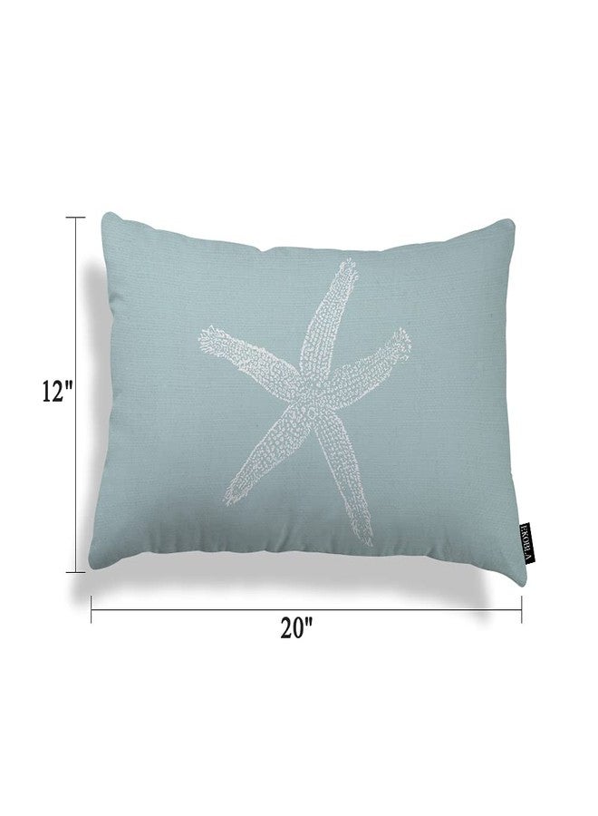 EKOBLA Green Starfish Sea Star Vintage Pastel Sea Foam Blue Fish Decorative Pillow Case Throw Pillow Covers Waist Lumbar Cotton Linen Throw Pillow Cases Cushion Cover Rectangular 12x20 Inches - Image 5
