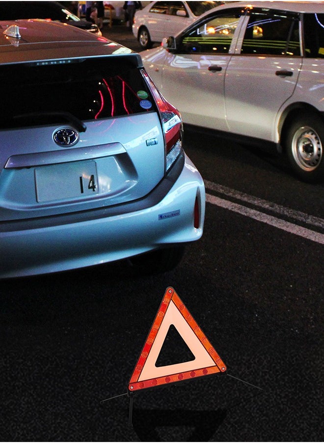 LAWAZIM Triangle Road Warning Sign III - High-Visibility Reflective Emergency Sign with Stable Base and Foldable Design - Portable Safety Triangle for Emergency Roadside Assistance Vehicle Breakdowns  - Image 3