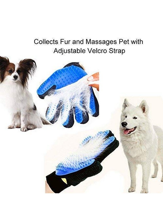 مجموعة من 2 قفاز تنظيف الحيوانات الأليفة Slicker Brush للكلاب والجراء من السلالات الكبيرة التي تتساقط شعرها من السلالات الصغيرة والمتوسطة والكبيرة، قفاز إزالة شعر الحيوانات الأليفة - تدليك بخمسة أصابع للكلاب والقطط ذات الفراء الطويل والقصير - Image 5