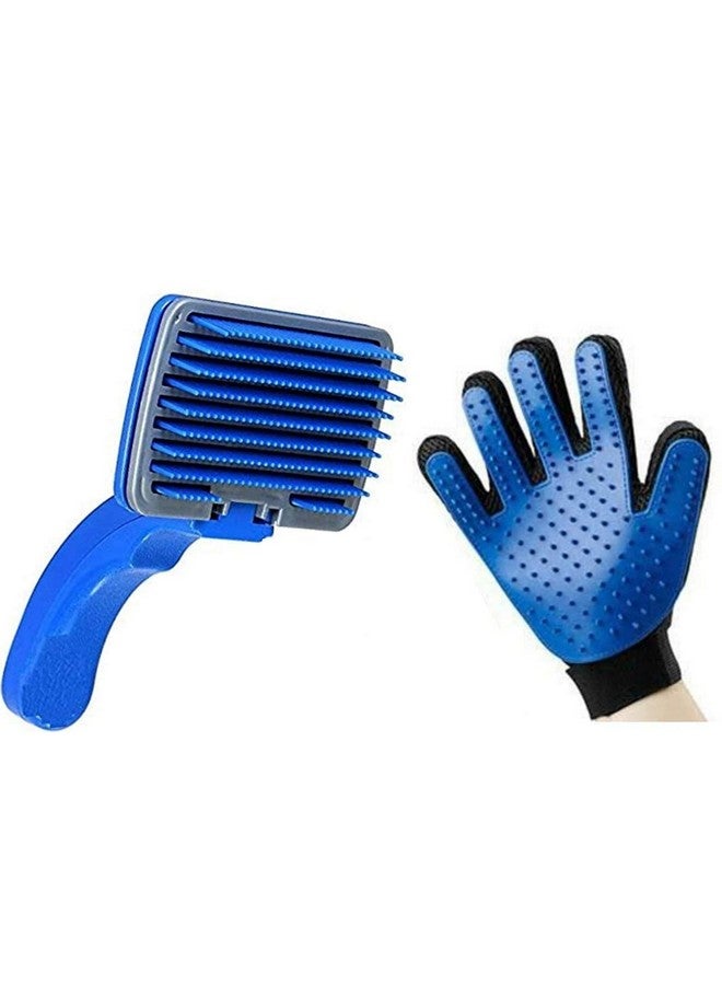 مجموعة من 2 قفاز تنظيف الحيوانات الأليفة Slicker Brush للكلاب والجراء من السلالات الكبيرة التي تتساقط شعرها من السلالات الصغيرة والمتوسطة والكبيرة، قفاز إزالة شعر الحيوانات الأليفة - تدليك بخمسة أصابع للكلاب والقطط ذات الفراء الطويل والقصير - Image 1
